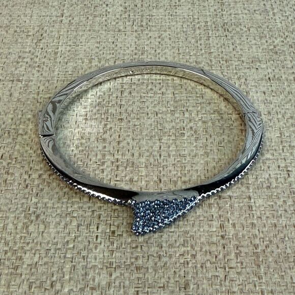 Kate Spade California Dreaming Pave Silver & Blue Ocean Wave Hinged Bracelet - Picture 3 of 7
